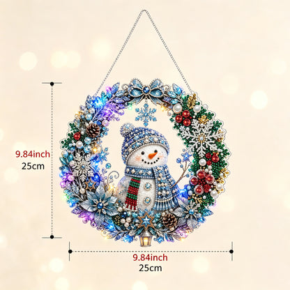 Christmas Pearl Diamond Painting Pendant Kit 9.84 Inch with LED Lights