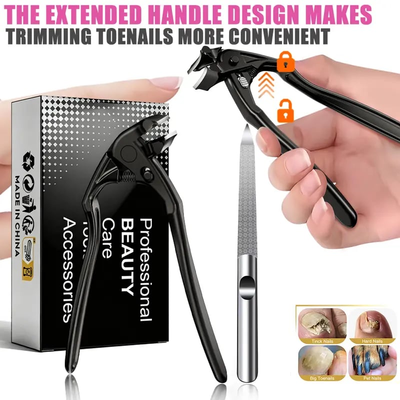 ✂️🖤 No More Painful Bending! 90° Angled Ergonomic Nail Clipper — Perfect for Seniors & Stiff Joints (49% OFF Today)