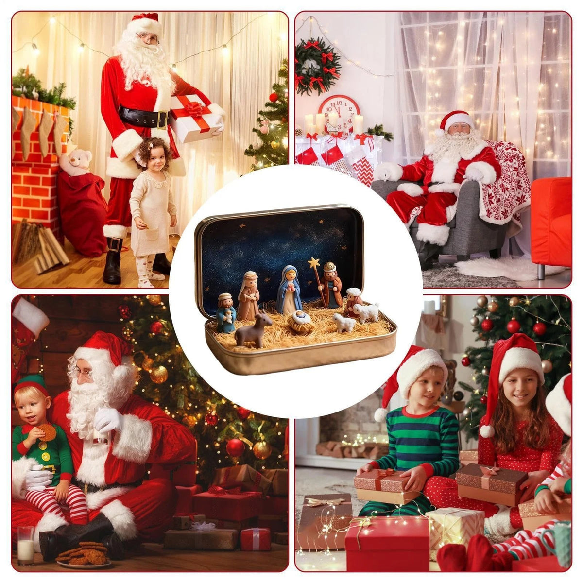 Mini Christmas Nativity Set in Tin Box