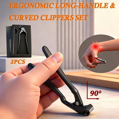 ✂️🖤 No More Painful Bending! 90° Angled Ergonomic Nail Clipper — Perfect for Seniors & Stiff Joints (49% OFF Today)