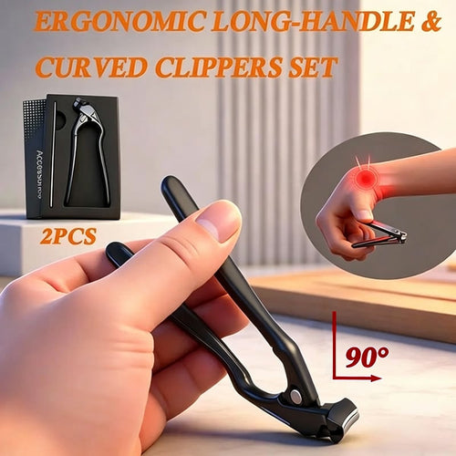 ✂️🖤 No More Painful Bending! 90° Angled Ergonomic Nail Clipper — Perfect for Seniors & Stiff Joints (49% OFF Today)