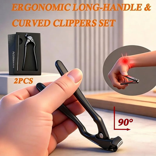 ✂️🖤 No More Painful Bending! 90° Angled Ergonomic Nail Clipper — Perfect for Seniors & Stiff Joints (49% OFF Today)
