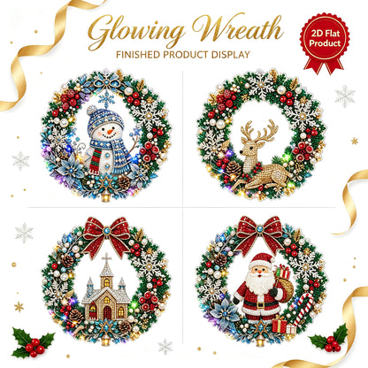 Christmas Pearl Diamond Painting Pendant Kit 9.84 Inch with LED Lights