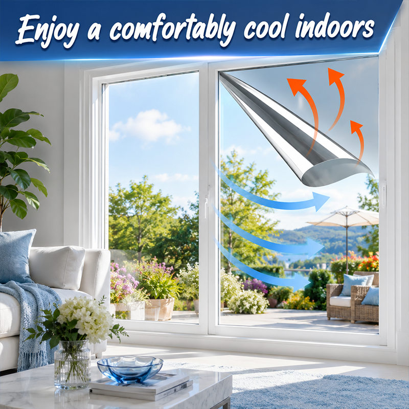Static Cling Window Privacy Film UV Blocking Mirror Tint | 19.69 in × 39.37 in (50 cm × 100 cm)