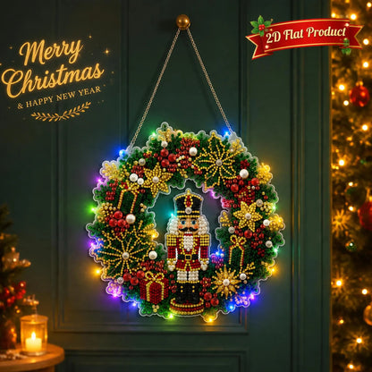 Christmas Pearl Diamond Painting Pendant Kit 9.84 Inch with LED Lights