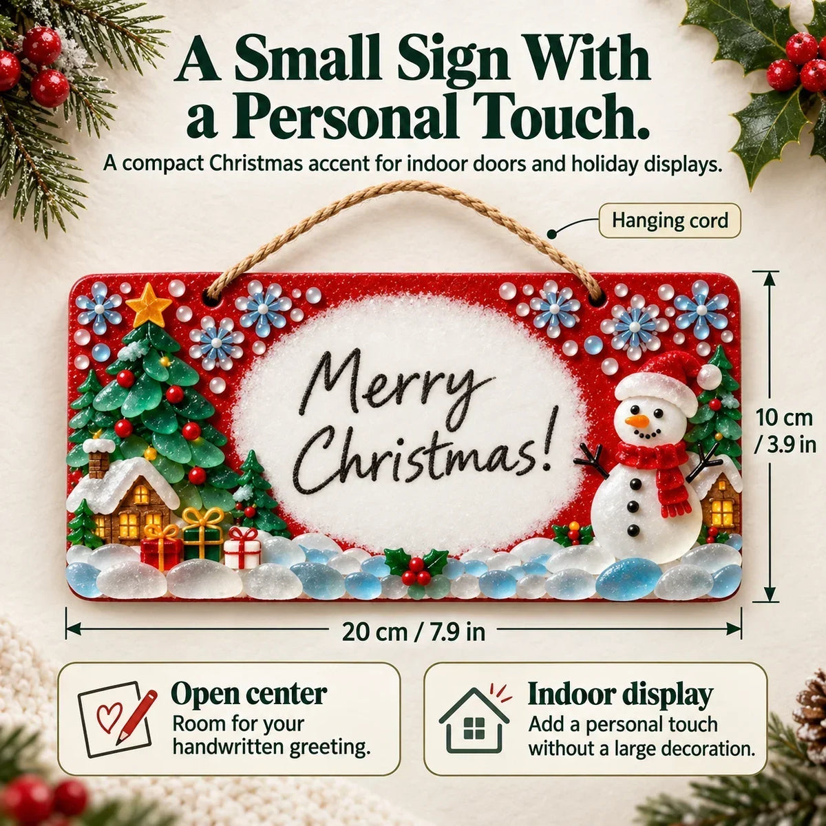 ⏳ Last Day 46% OFF – 🎄 Beginner-Friendly DIY Sea Glass Christmas Hanging Sign Kit | 8 Festive Designs with Handwritten Personalization ✍️