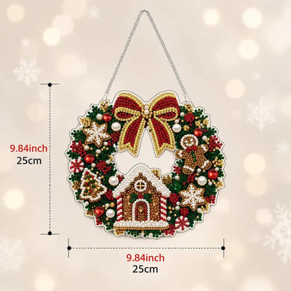 Christmas Pearl Diamond Painting Pendant Kit 9.84 Inch with LED Lights