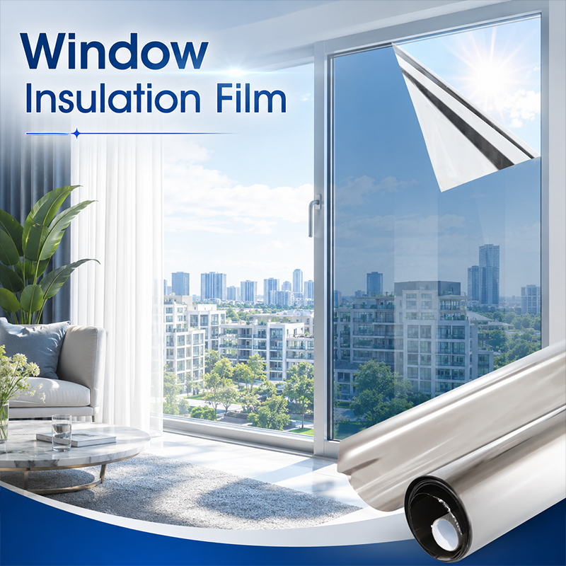 Static Cling Window Privacy Film UV Blocking Mirror Tint | 19.69 in × 39.37 in (50 cm × 100 cm)
