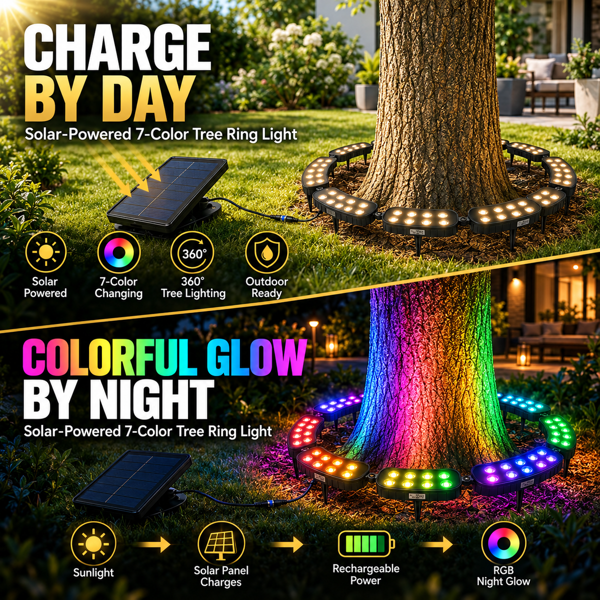 ✨45% OFF✨ One Tree. Endless Colors. – Solar RGB Landscape Ring Light